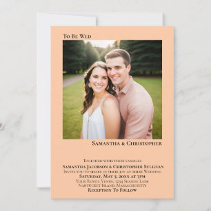 Invitación Para ser desposados Minimalista Coral Melocotón Fo