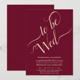 Invitación Para ser Wed Elegant Calligraphy Burgundy Boda