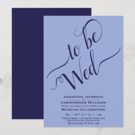 Invitación Para ser Wed Elegant Calligraphy Simple Boda Azul