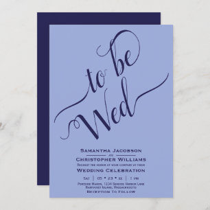 Invitación Para ser Wed Elegant Calligraphy Simple Boda Azul
