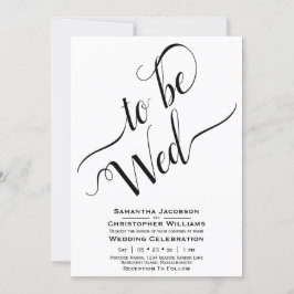 Invitación Para ser Wed Elegant Calligraphy Simple Boda Blanc