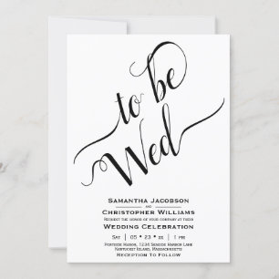 Invitación Para ser Wed Elegant Calligraphy Simple Boda Blanc