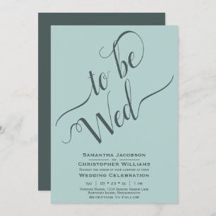 Invitación Para ser Wed Elegant Calligraphy Simple Mint Boda