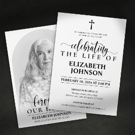 Invitación Para siempre en nuestros corazones: Elegante memor