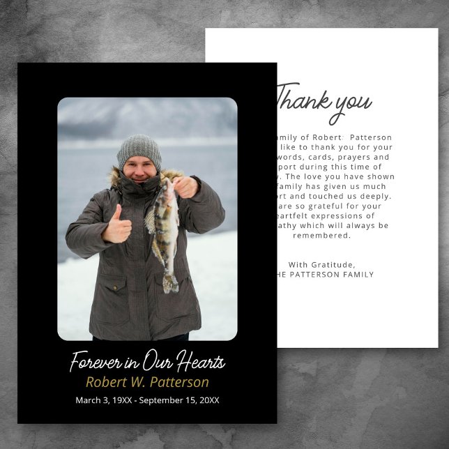 Invitación Para siempre en nuestros corazones Foto Funeral Gr (Subido por el creador)