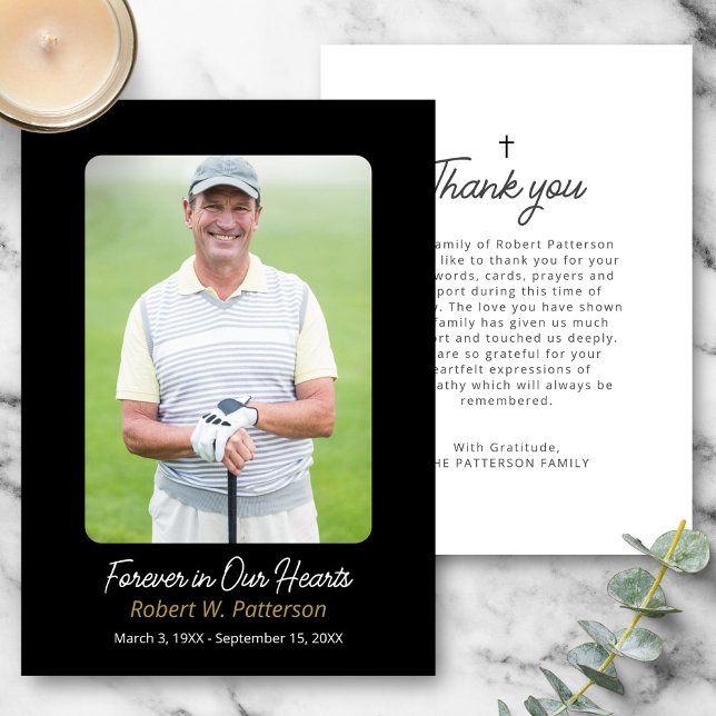 Invitación Para siempre en nuestros corazones Foto Funeral Gr (Subido por el creador)