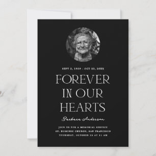 Invitación Para siempre en nuestros corazones   Funeral conme