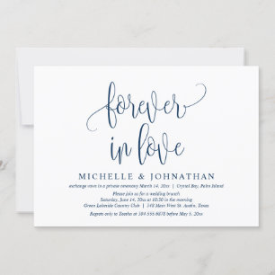 Invitación Para siempre enamorada, Boda Elopement Celebration