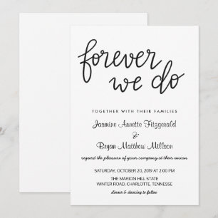 Invitación Para siempre hacemos Boda moderno de escritura man