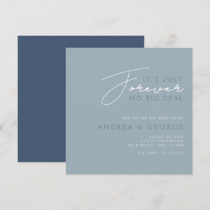 Invitación Para siempre no es gran cosa el Boda casual azul