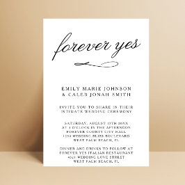 Invitación Para Siempre Sí Romántico Íntimo Boda en el Palaci