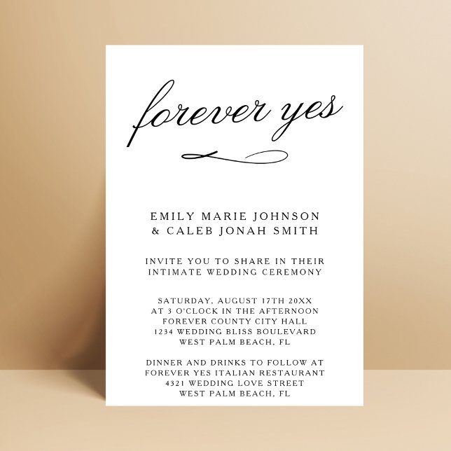 Invitación Para Siempre Sí Romántico Íntimo Boda en el Palaci (Subido por el creador)