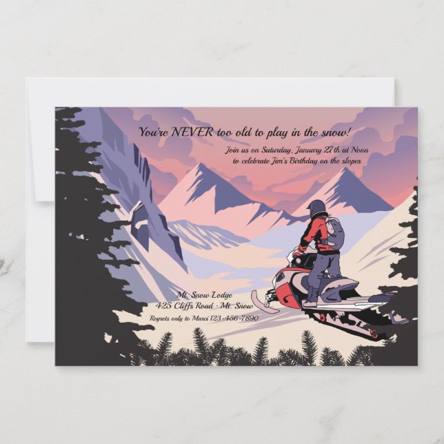 Invitación para Snowmobile (Anverso)