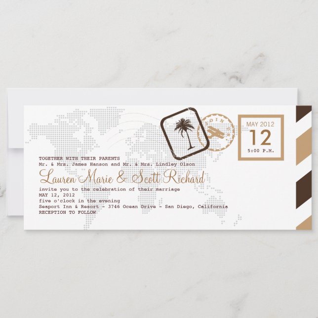 Invitación para tarjeta de embarque de aerolínea d (Anverso)