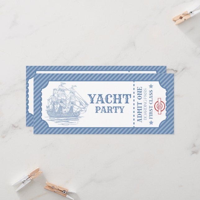 Invitación para tarjeta de embarque para crucero d (Anverso/Reverso In Situ)