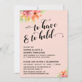 Invitación Para Tener & Para Mantener Corazones Guión Florale