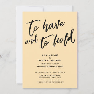 Invitación Para Tener y Mantener Caligrafía Recepción Melocot