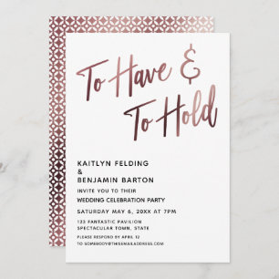 Invitación Para Tener Y Mantener Recepción De Boda De Oro Ros