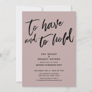 Invitación Para Tener y Mantener Recepción Rosa Polvo Rosado