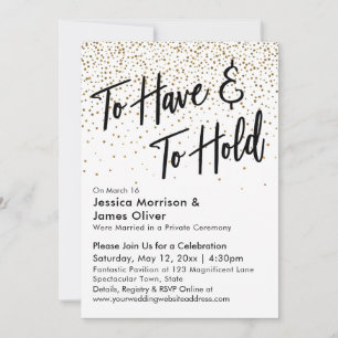 Invitación Para Tener y Para Mantener Confeti Purpurina Dorad