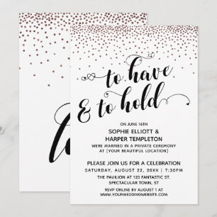 Invitación Para Tener y Para Mantener Corazones Confeti de Fi