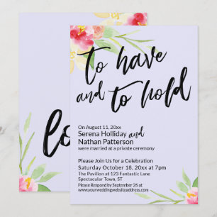 Invitación Para Tener y Para Mantener Flores de Acuarela Lava