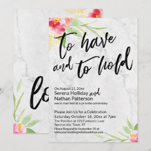 Invitación Para Tener y Para Mantener Flores de Acuarela sobr