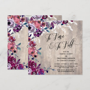 Invitación Para Tener y Para Retener Guión Flores Negritas Lu