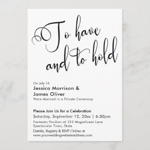 Invitación Para Tener y para Retener Solo Recepción de Caligr