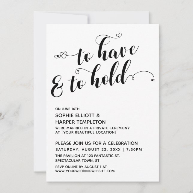 Invitación Para tener y para sostener guión, recepción solo d (Anverso)