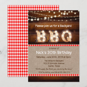 INVITACIÓN PARA TODAS LAS EDADES - BBQ Rústico en