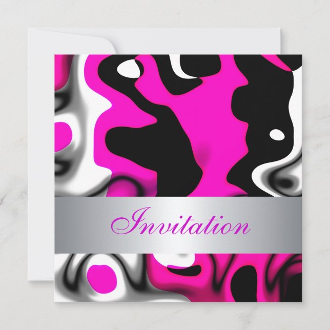 Invitación para todas las ocasiones abstracto rosa (Anverso)