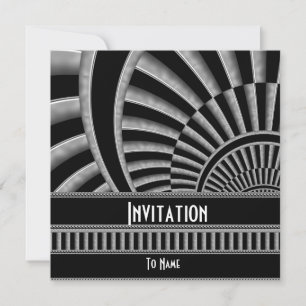 Invitación para todas las ocasiones Art Déco negro
