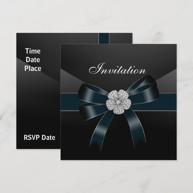 Invitación para todas las ocasiones con joya de di (Anverso / Reverso)
