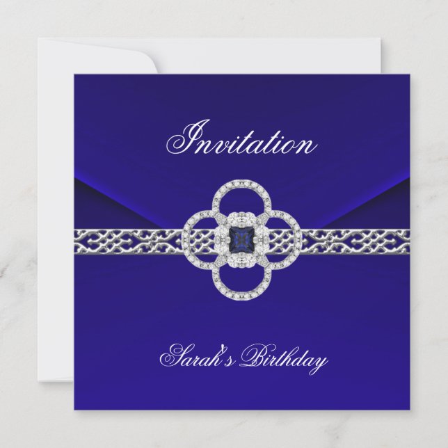Invitación para todas las ocasiones joya azul plat (Anverso)