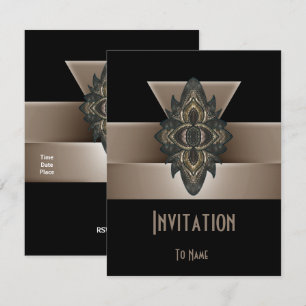 Invitación para todas las ocasiones negro dorado A