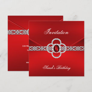Invitación para todas las ocasiones roja joya de p