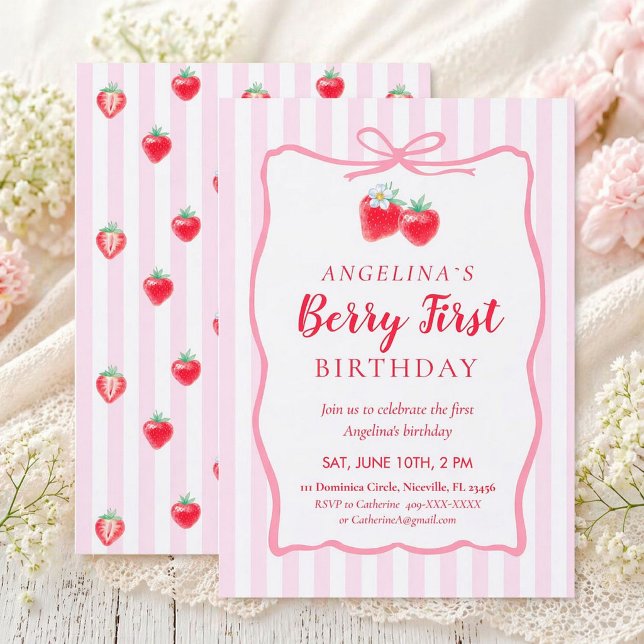 Invitación para un primer cumpleaños elegante . (Subido por el creador)