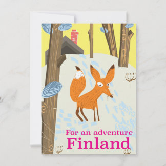 Invitación Para una aventura cartel retro de viaje a Finlandi
