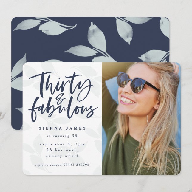 invitación para una fiesta de cumpleaños fabulosa (Anverso / Reverso)