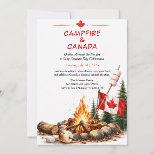 Invitación para una Fiesta de Fogata de Día de Can