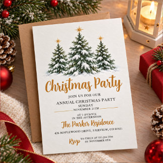 Invitación para una fiesta de Navidad con nieve
