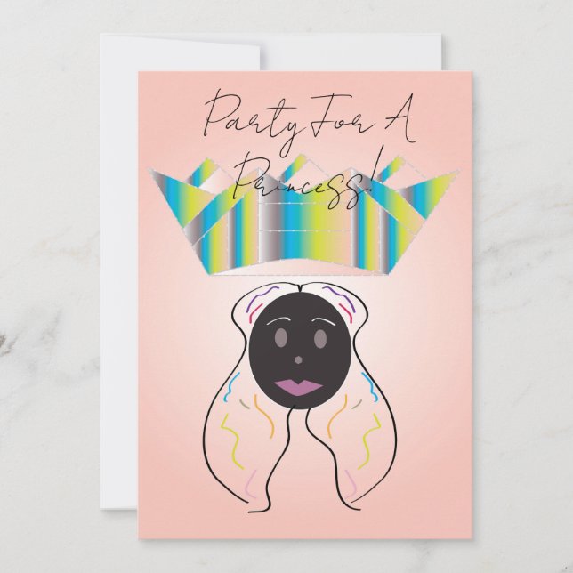 Invitación para una fiesta de princesa (Anverso)