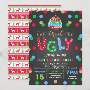 Invitación para una fiesta de suéter fea para toma