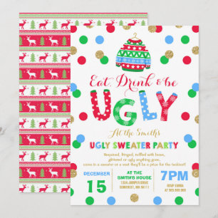 Invitación para una fiesta de suéter fea para toma