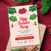 Invitación para una fiesta de suéteres feos