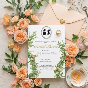 Invitación para una fiesta de té floral de la Rege