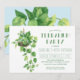Invitación para una fiesta de terrarios