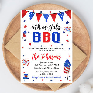 Invitación para una parrillada del 4 de julio en e