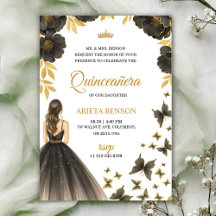 Invitación para una Quinceañera con flores elegant